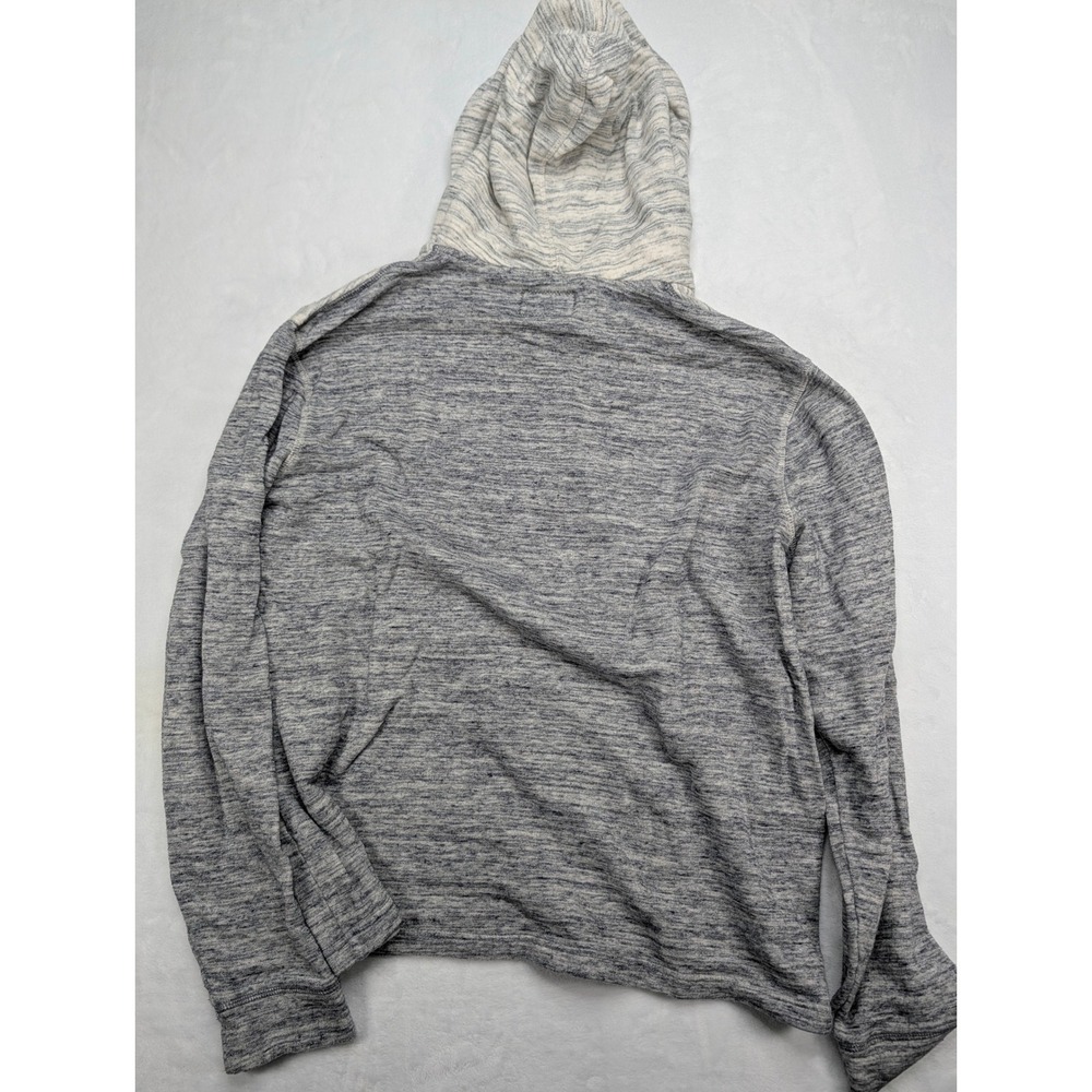 Lucky Brand Mens Grey Label 1/4 Zip Hoodie Gray Space Dye Cotton Sweatshirt L‎ - Picture 7 of 7